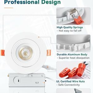 12  Lediary packs 5CCT Gimbal led recessed lights